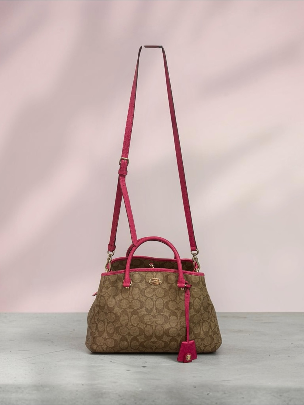 Coach Margot Carryall Satchel with Certificate of Authenticity Pink Trim - Picture 3 of 16